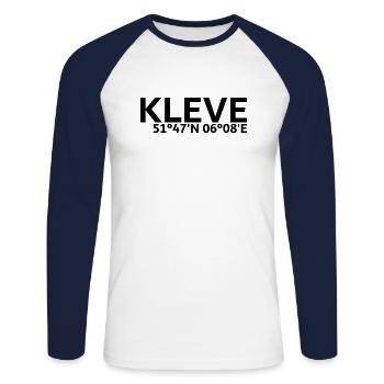 Kleve Koordinaten - Unisex Baseballshirt langarm - Weiß/Navy - Vorne - Nik (191cm)