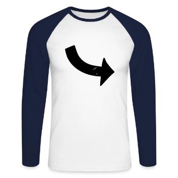 Arrow drawing sketch black - Unisex Long Sleeve Baseball T-Shirt - white/navy - Front - Nik (191cm)