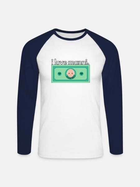 Everybody dear Manfred - you too? - Unisex Long Sleeve Baseball T-Shirt - white/navy