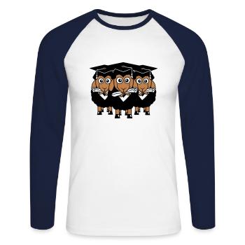 3 Schafe Zeugnis College Abi Drei Schüler Team - Unisex Baseballshirt langarm - Weiß/Navy - Vorne - Nik (191cm)