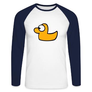 Rubber Duck Rubber Duck Water Bird Cute Cute - Unisex Long Sleeve Baseball T-Shirt - white/navy - Front - Nik (191cm)