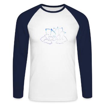 lotus - T-shirt baseball manches longues Homme - blanc/marine - Devant - Nik (191cm)