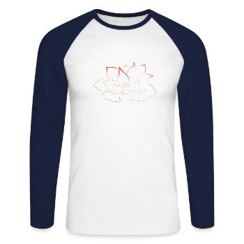 lotus flower - Unisex Long Sleeve Baseball T-Shirt - white/navy - Front - Nik (191cm)