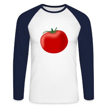 tomate - T-shirt baseball manches longues Homme - blanc/marine - Devant - Nik (191cm)