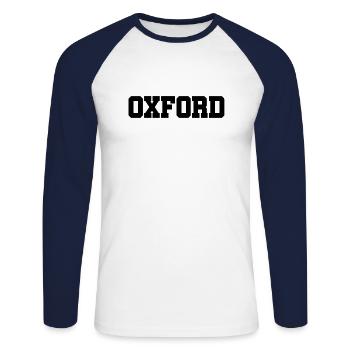 Oxford - University - United Kingdom - GB - Aviron - T-shirt baseball manches longues Homme - blanc/marine - Devant - Nik (191cm)