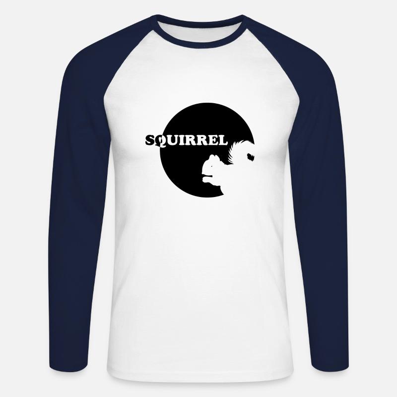 Squirrel Eichhörnchen - Unisex Baseballshirt langarm - Weiß/Navy