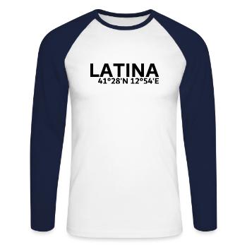 Latina coordinates - Unisex Long Sleeve Baseball T-Shirt - white/navy - Front - Nik (191cm)