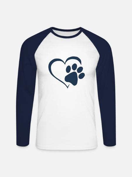 chihuahua paw - Unisex Baseballshirt langarm - Weiß/Navy