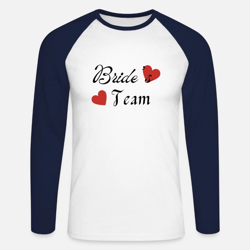 Das Team der Braut - Unisex Baseballshirt langarm - Weiß/Navy
