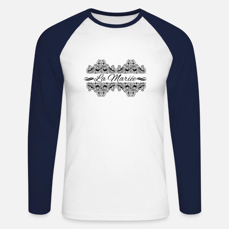 Die Spitzenbraut - Unisex Baseballshirt langarm - Weiß/Navy