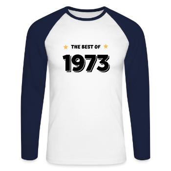 Das Beste aus 1973 - Unisex Baseballshirt langarm - Weiß/Navy - Vorne - Nik (191cm)
