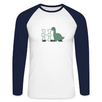 Letter H - Unisex Long Sleeve Baseball T-Shirt - white/navy - Front - Nik (191cm)
