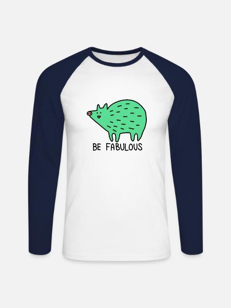 Be fabulous - Unisex Baseballshirt langarm - Weiß/Navy