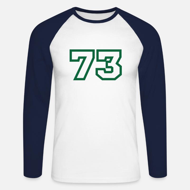 Numero 73 sport - Maglia da baseball a manica lunga da uomo - bianco/navy