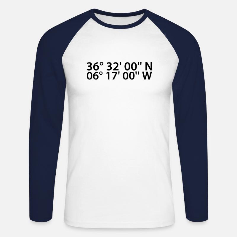 Cádiz Coordinates - Unisex Long Sleeve Baseball T-Shirt - white/navy