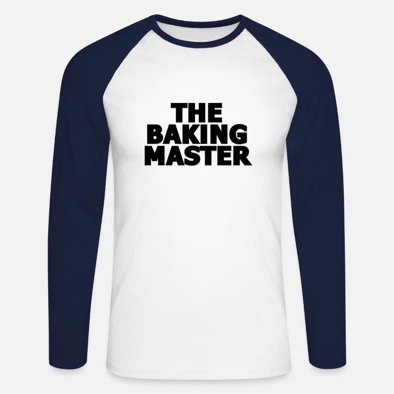 Baking Merch by Printflow - Unisex Baseballshirt langarm - Weiß/Navy