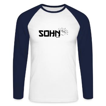 Sohn (Kind Gottes) - Unisex Baseballshirt langarm - Weiß/Navy - Vorne - Nik (191cm)