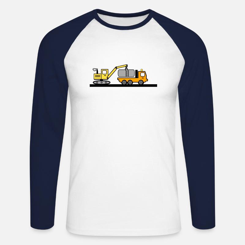 Bagger - Unisex Baseballshirt langarm - Weiß/Navy