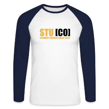 Student Council Since 2022 - Unisex Long Sleeve Baseball T-Shirt - white/navy - Front - Nik (191cm)