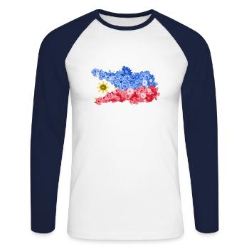 Philippines drapeau philippin fierté je cadeau - T-shirt baseball manches longues Homme - blanc/marine - Devant - Nik (191cm)