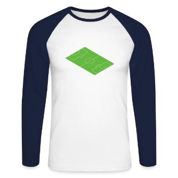 Terrain de football terrain de football vert - T-shirt baseball manches longues Homme - blanc/marine - Devant - Nik (191cm)