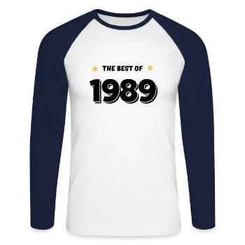 Das Beste von 1989 - Unisex Baseballshirt langarm - Weiß/Navy - Vorne - Nik (191cm)