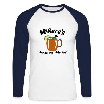 Moscow Mule - Unisex Long Sleeve Baseball T-Shirt - white/navy - Front - Nik (191cm)