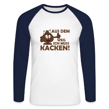 Witziger Spruch - Unisex Baseballshirt langarm - Weiß/Navy - Vorne - Nik (191cm)