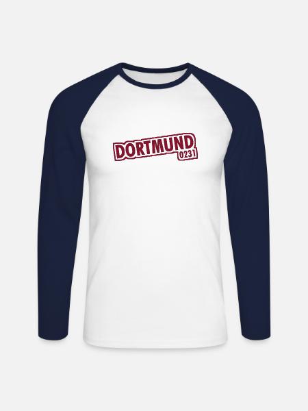 Dortmund - 0231 - Area Code - Unisex Long Sleeve Baseball T-Shirt - white/navy