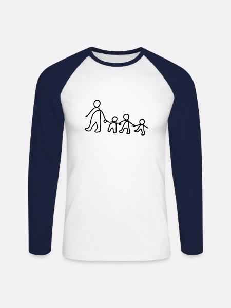 Brigitte // Lineart - Unisex Long Sleeve Baseball T-Shirt - white/navy