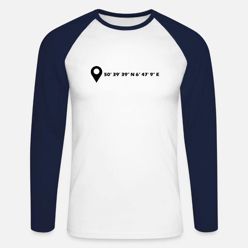 Euskirchen coordinates - Unisex Long Sleeve Baseball T-Shirt - white/navy