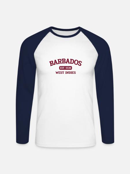 Barbados - Goergetown - Caribbean - West Indies 1536 - Unisex Long Sleeve Baseball T-Shirt - white/navy