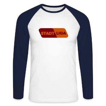 Statement logo STADTLIGA - T-shirt baseball manches longues Homme - blanc/marine - Devant - Nik (191cm)