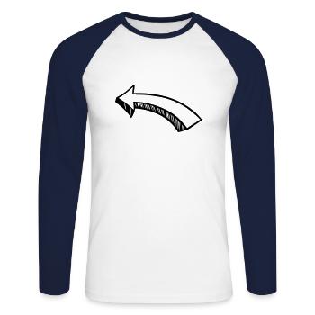 Arrow drawing sketch black - Unisex Long Sleeve Baseball T-Shirt - white/navy - Front - Nik (191cm)