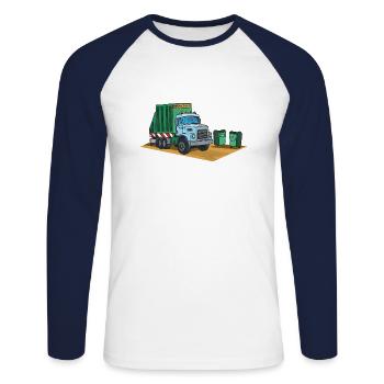 Müllwagen Liebe Müllabfuhr Kind Junge I Geschenk - Unisex Baseballshirt langarm - Weiß/Navy - Vorne - Nik (191cm)