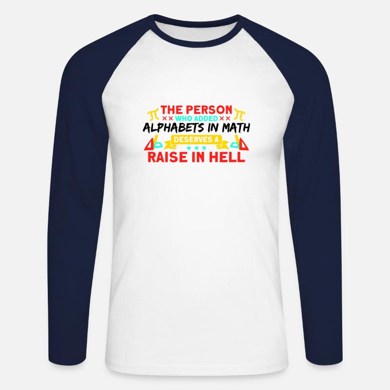 Math Mathématiques Sciences Math Cadeau - T-shirt baseball manches longues Homme - blanc/marine