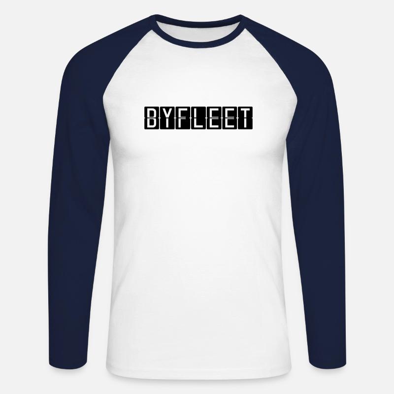 Byfleet Flughafentafel - Unisex Baseballshirt langarm - Weiß/Navy