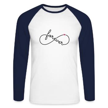 Infinity symbol Infinity forever - Unisex Long Sleeve Baseball T-Shirt - white/navy - Front - Nik (191cm)