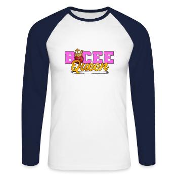 Bocce Bocci Colorful Balls Player I Gift - Unisex Long Sleeve Baseball T-Shirt - white/navy - Front - Nik (191cm)