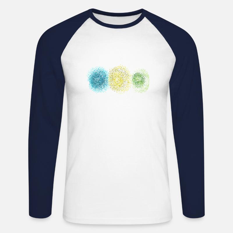 Pusteblumen bunt - Unisex Baseballshirt langarm - Weiß/Navy