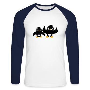 2 Penguins Bodybuilder Lunettes de soleil Casque Équipe - T-shirt baseball manches longues Homme - blanc/marine - Devant - Nik (191cm)