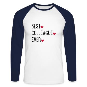 Best colleague - Unisex Long Sleeve Baseball T-Shirt - white/navy - Front - Nik (191cm)