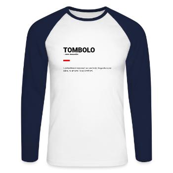 Tombolo - T-shirt baseball manches longues Homme - blanc/marine - Devant - Nik (191cm)