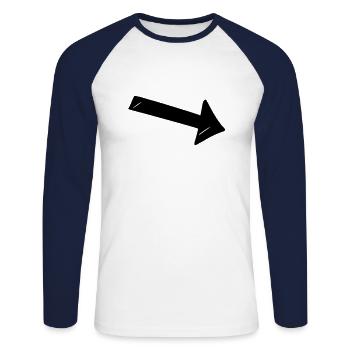 Arrow drawing sketch black - Unisex Long Sleeve Baseball T-Shirt - white/navy - Front - Nik (191cm)