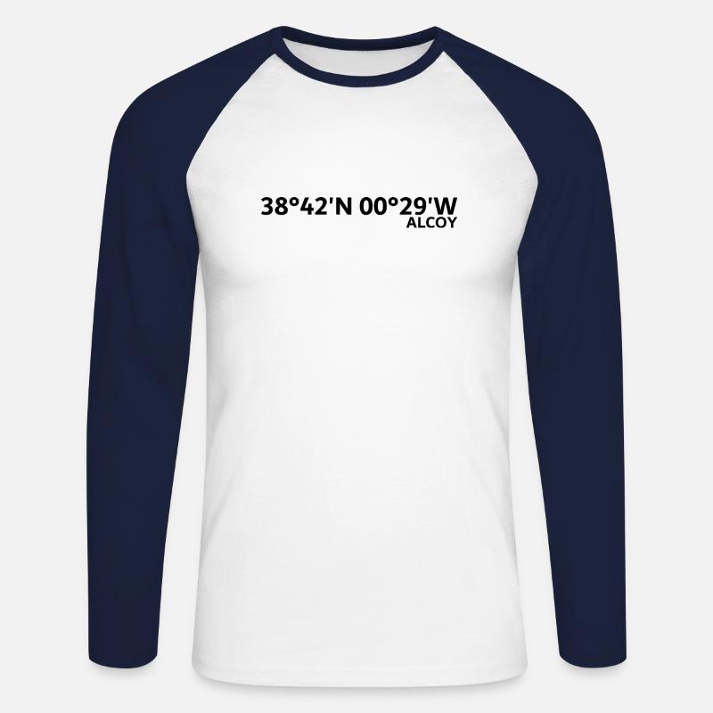Alcoy Coordinates - Unisex Long Sleeve Baseball T-Shirt - white/navy