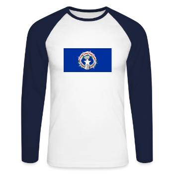 Mariannes du Nord - T-shirt baseball manches longues Homme - blanc/marine - Devant - Nik (191cm)