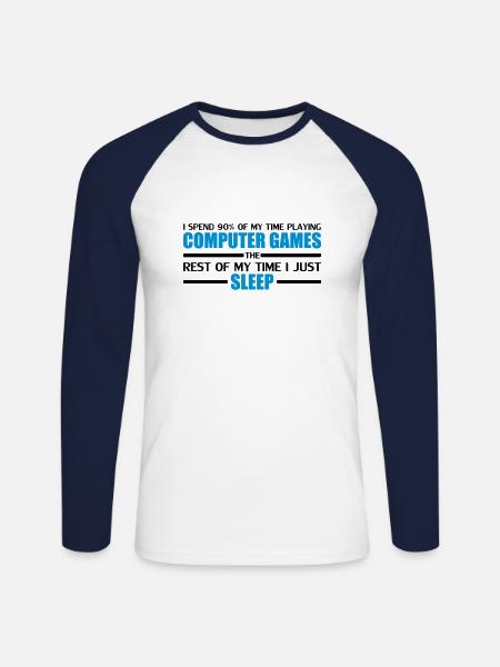 Computer Games - Unisex Baseballshirt langarm - Weiß/Navy