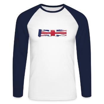 i love british - Unisex Long Sleeve Baseball T-Shirt - white/navy - Front - Nik (191cm)