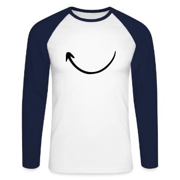 Arrow drawing sketch black - Unisex Long Sleeve Baseball T-Shirt - white/navy - Front - Nik (191cm)