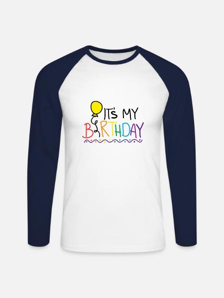 It's my Birthday - Unisex Long Sleeve Baseball T-Shirt - white/navy